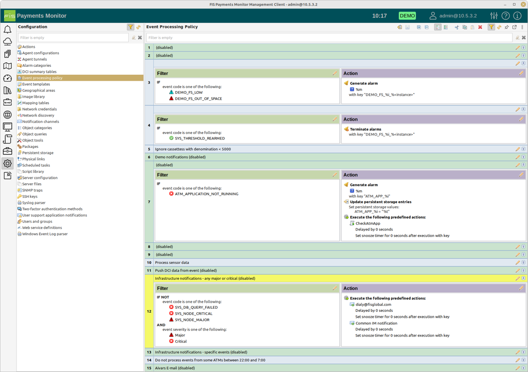 Event processing policy in NetXMS