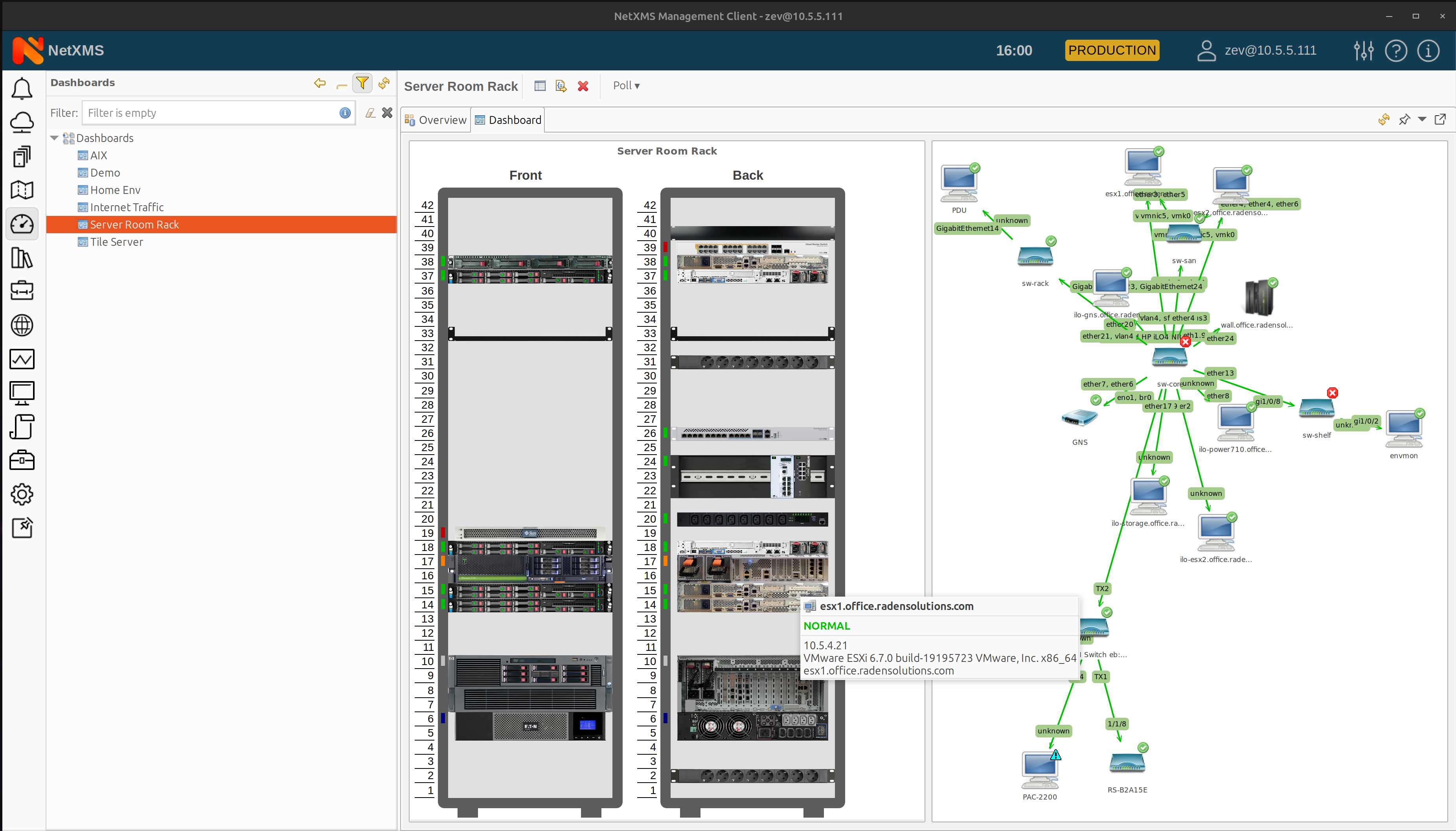 NetXMS platform view