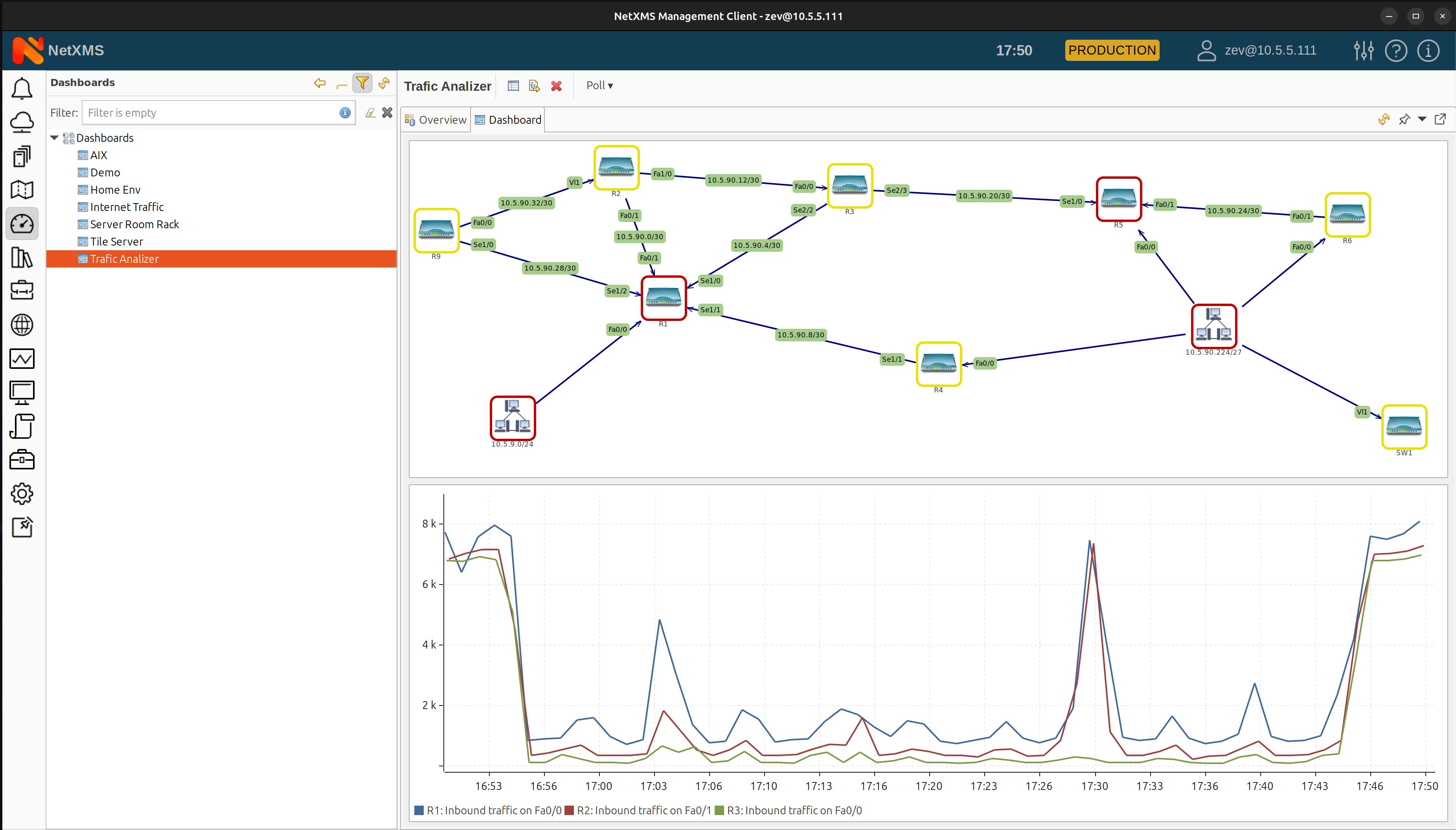 Traffic data with NetXMS and tools that help the user to search the needed data