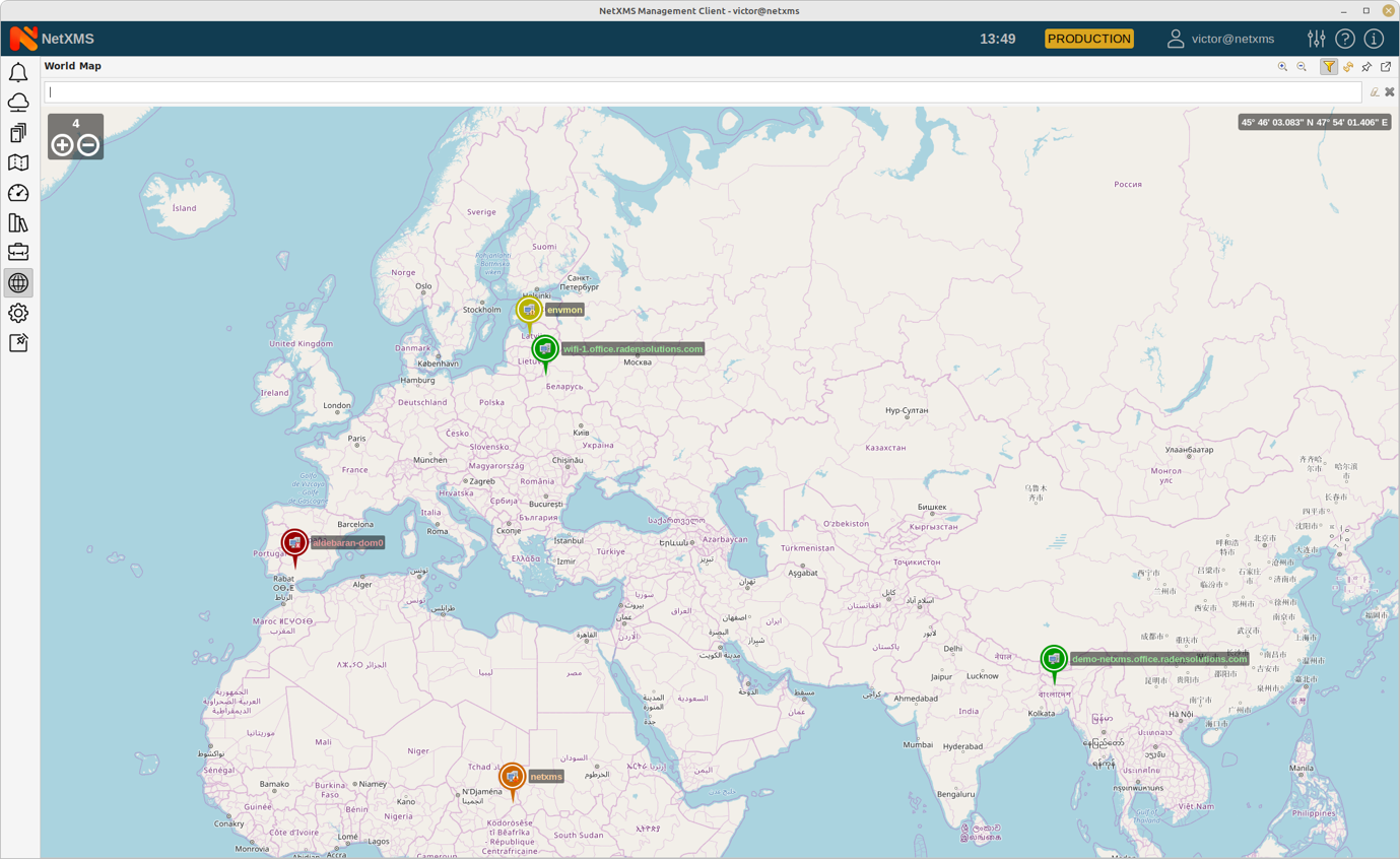 Geographical network map