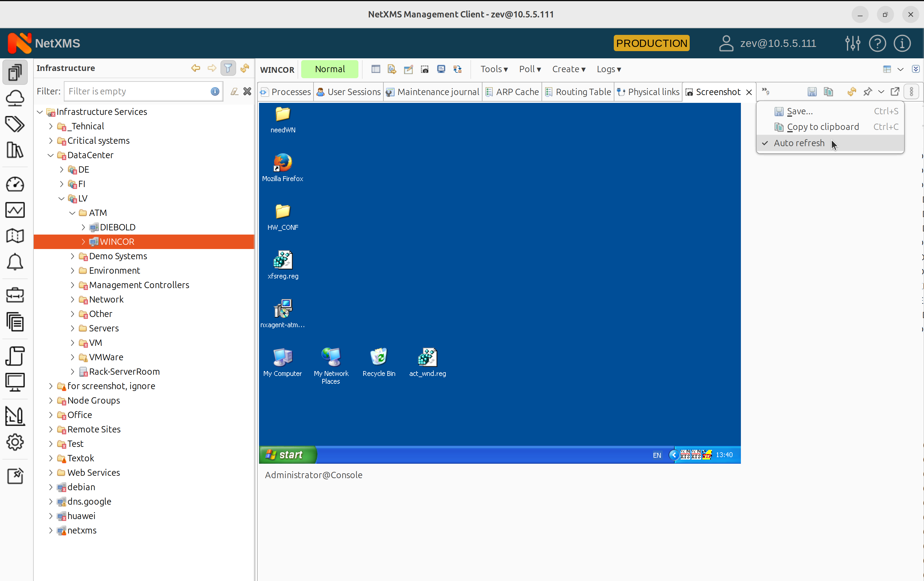 Screencast mode in NetXMS